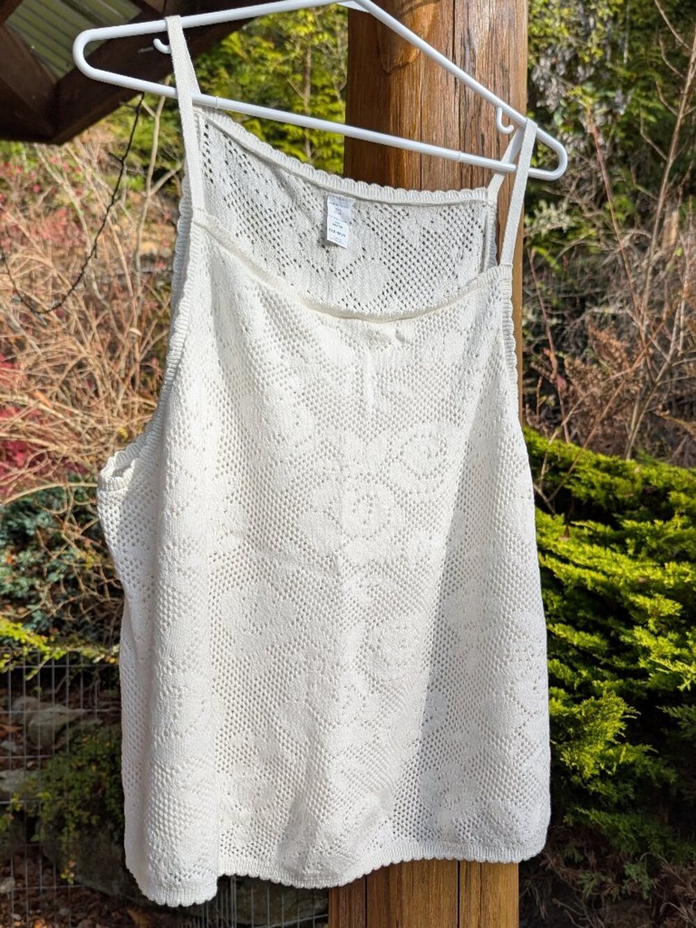 GAP XXL TALL Seaside 100% Cotton Open-Weave Apron Tank Top